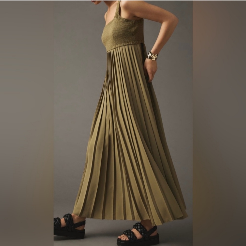 Anthropologie Mare Mare Pleated Knit Top Maxi Dress - Picture 2 of 14